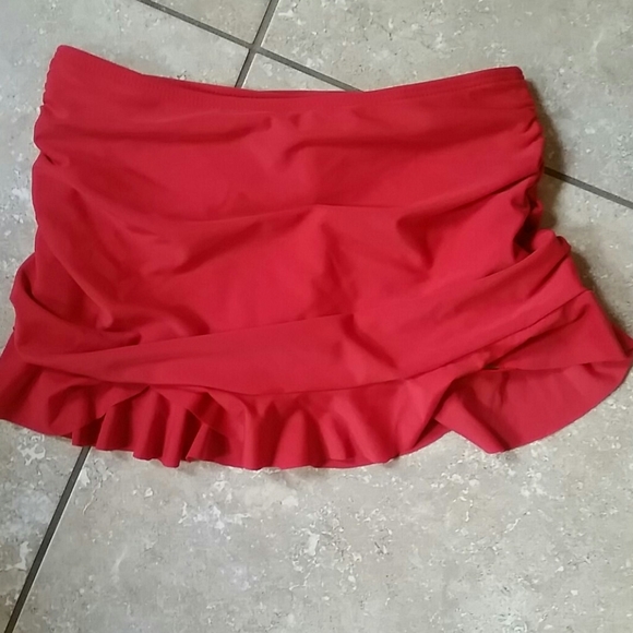 Hiworld Other - SOLD Red ruffle skirted swim bottom